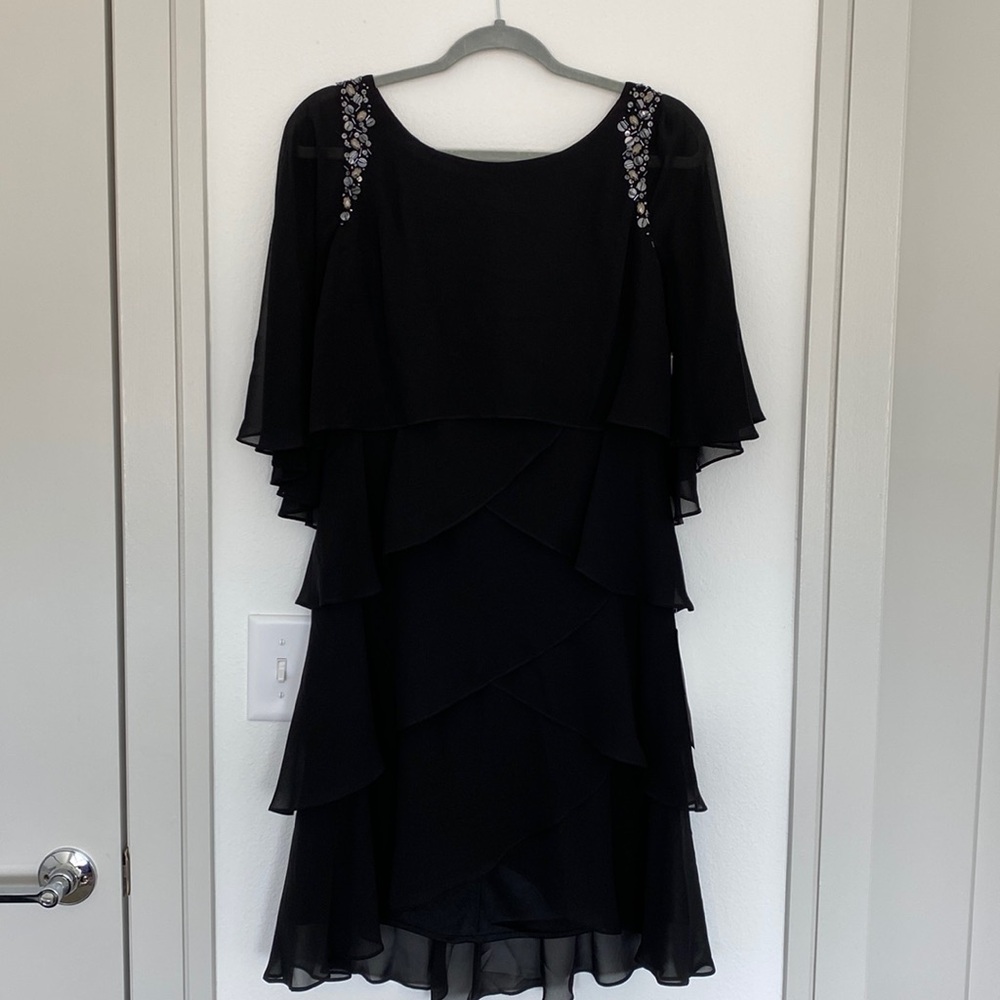 SLNY Chiffon Black Dress Size 4